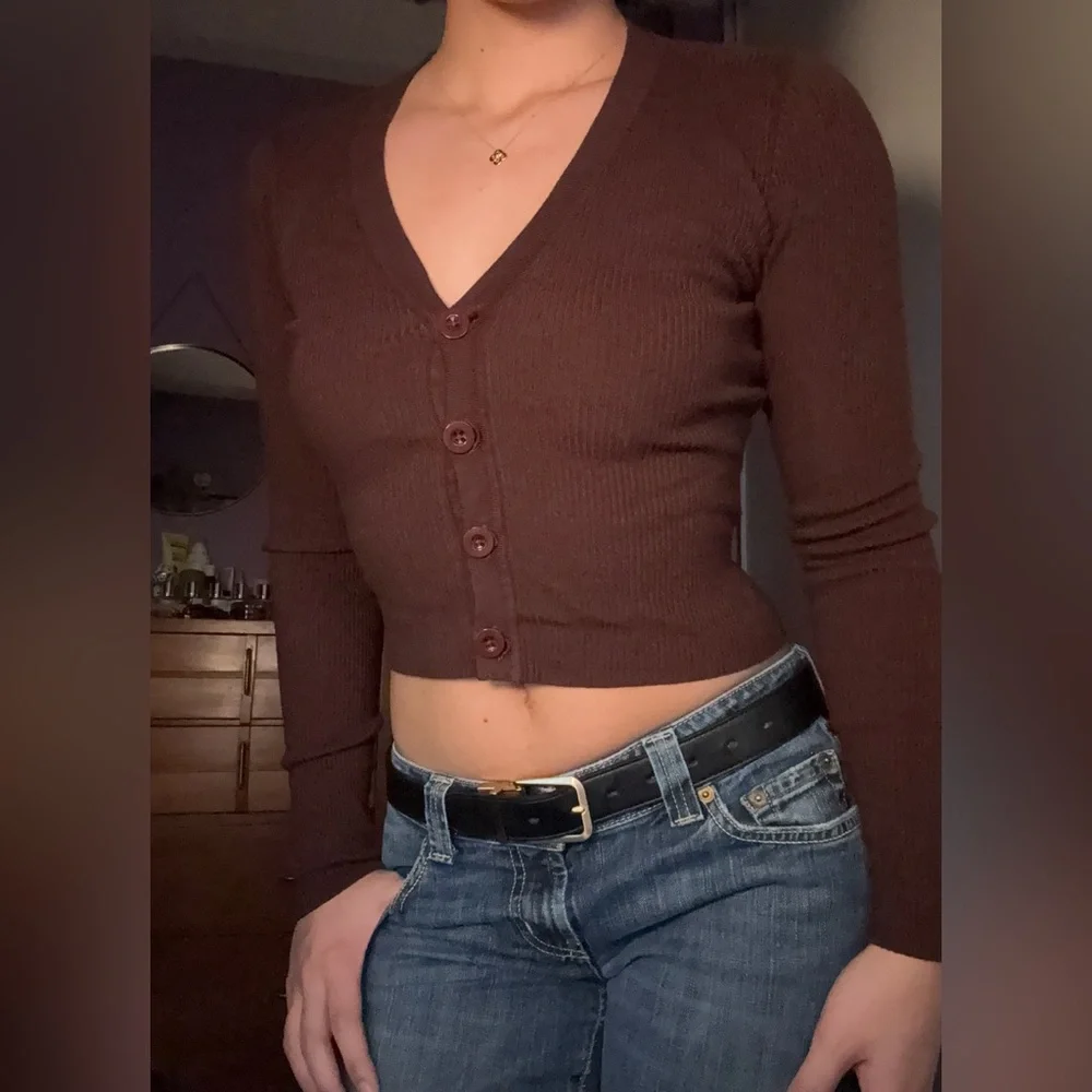 Revamped Brown Knit Sweater - Picture 3 of 4